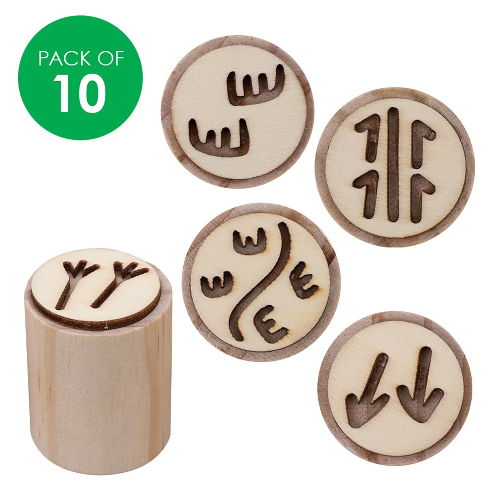 Indigenous Designed Wooden Stamps Pack of 10 CleverPatch