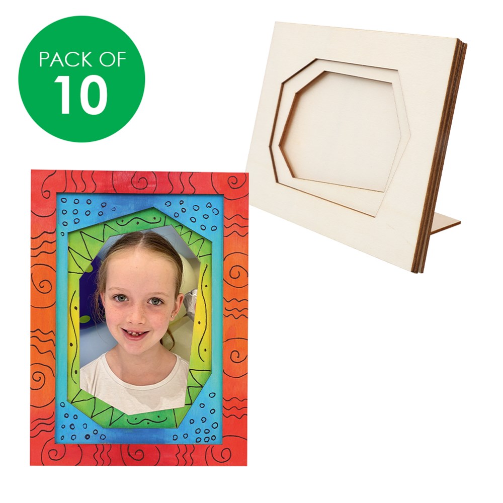 Wooden Geometric Layered Frames Pack of 10 CleverPatch CleverPatch Art & Craft Supplies