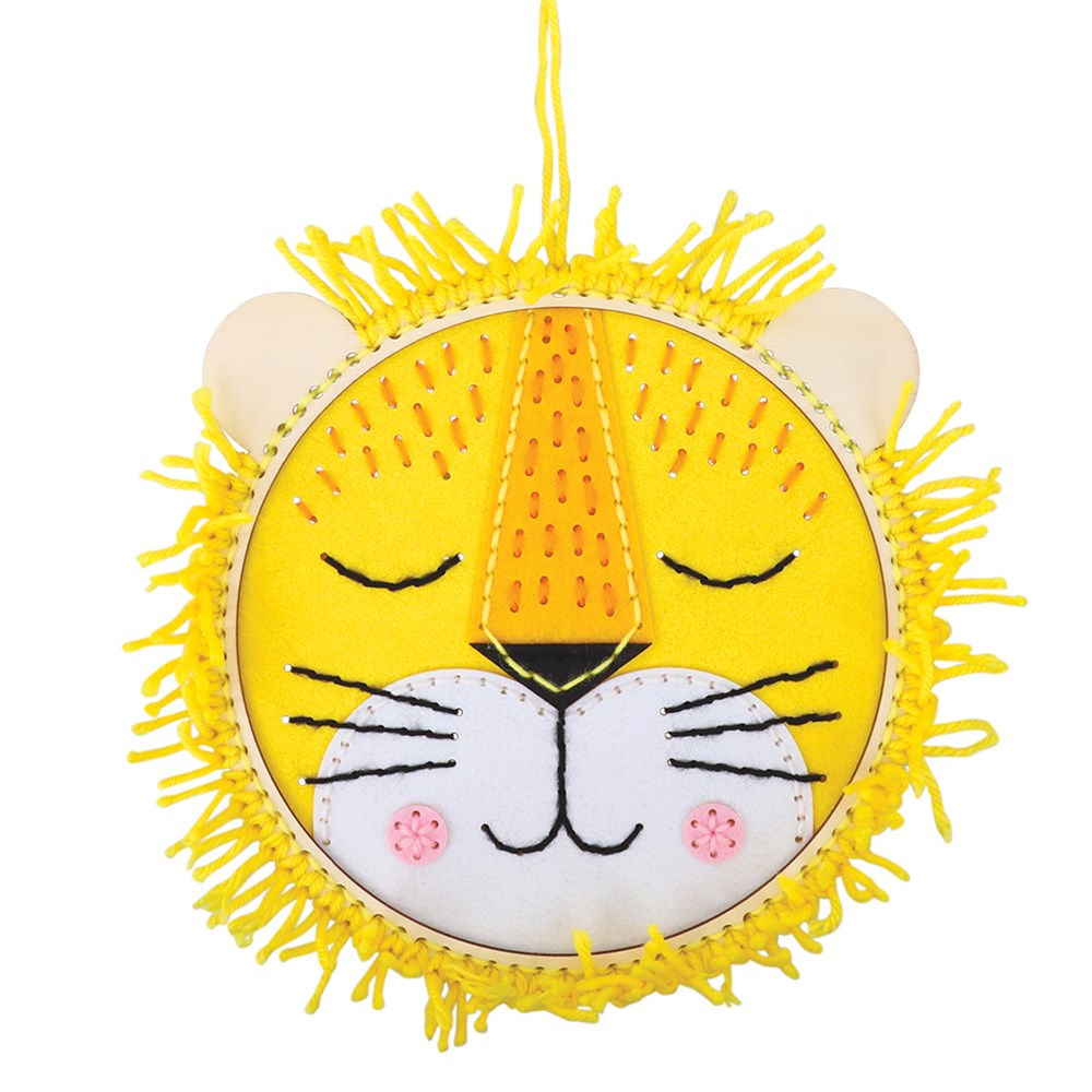 Embroidery Wall Hanging Kit Lion CleverPatch CleverPatch Art