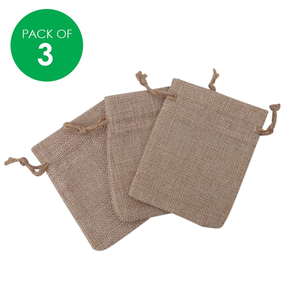 Natural Jute Drawstring Bags Pack of 3 CleverPatch CleverPatch
