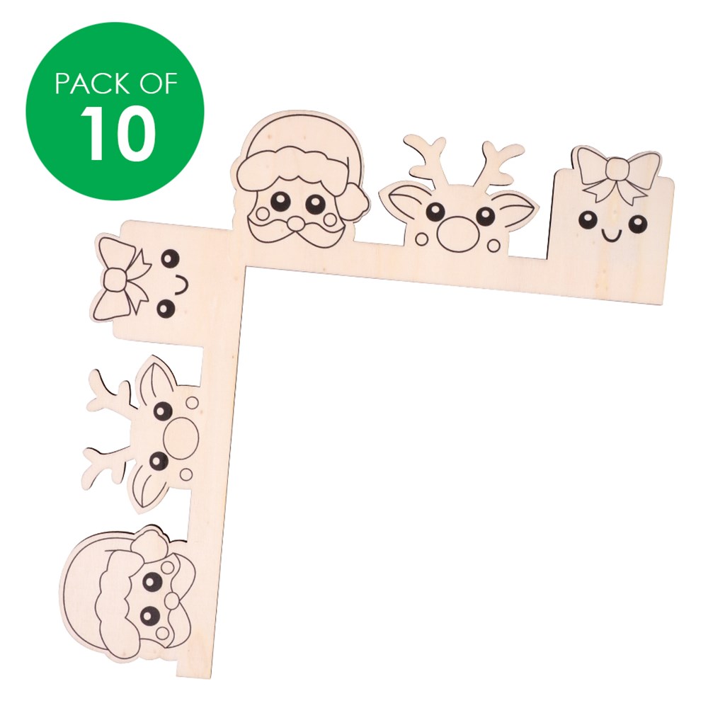 Wooden Door Frame Corners Christmas Characters Pack of 10