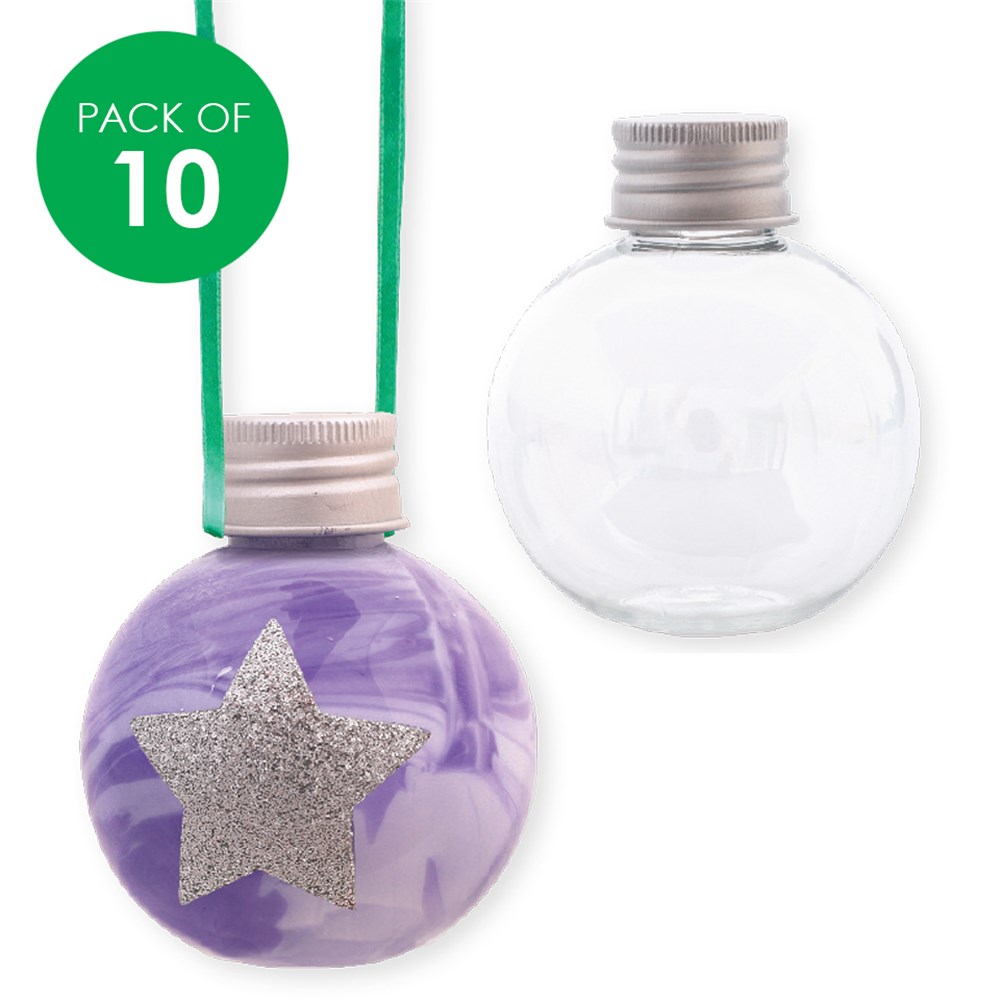 Clear Plastic Baubles Pack of 10 CleverPatch CleverPatch Art