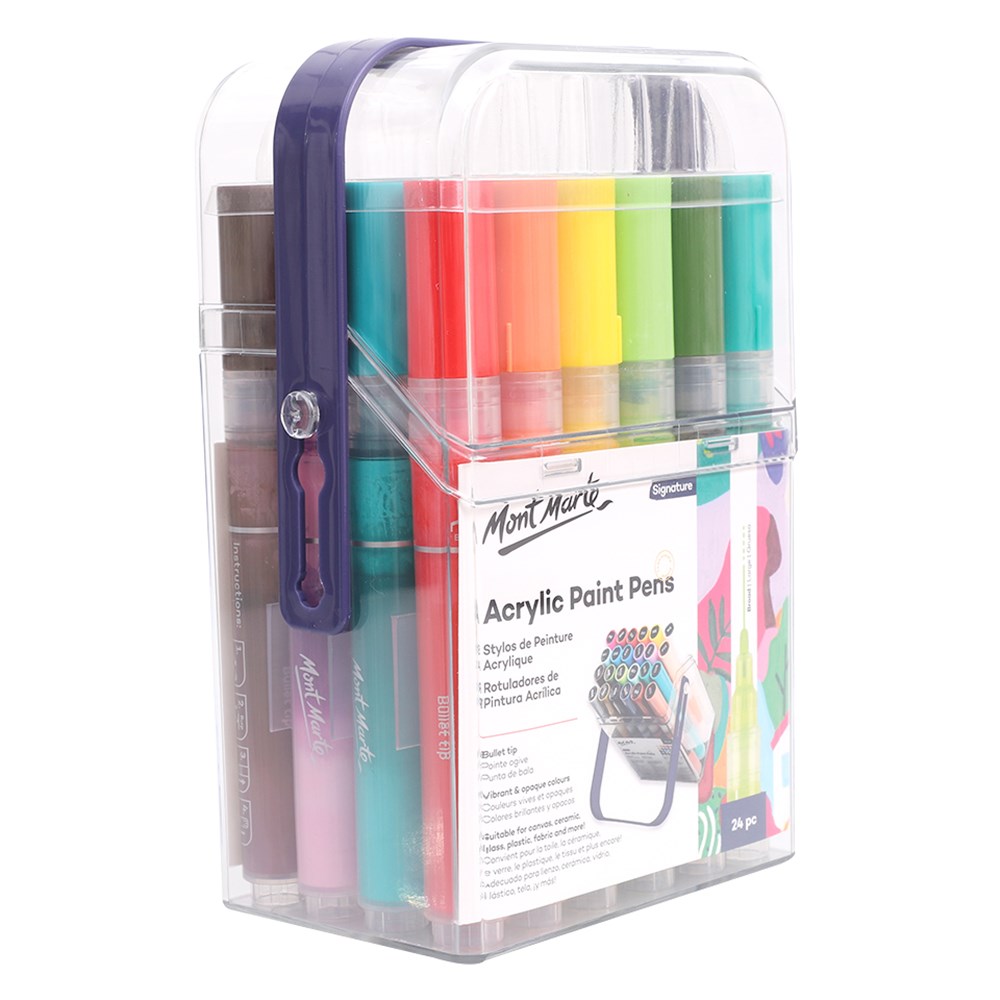 Mont Marte Acrylic Paint Pens Broad Tip Pack of 24 CleverPatch