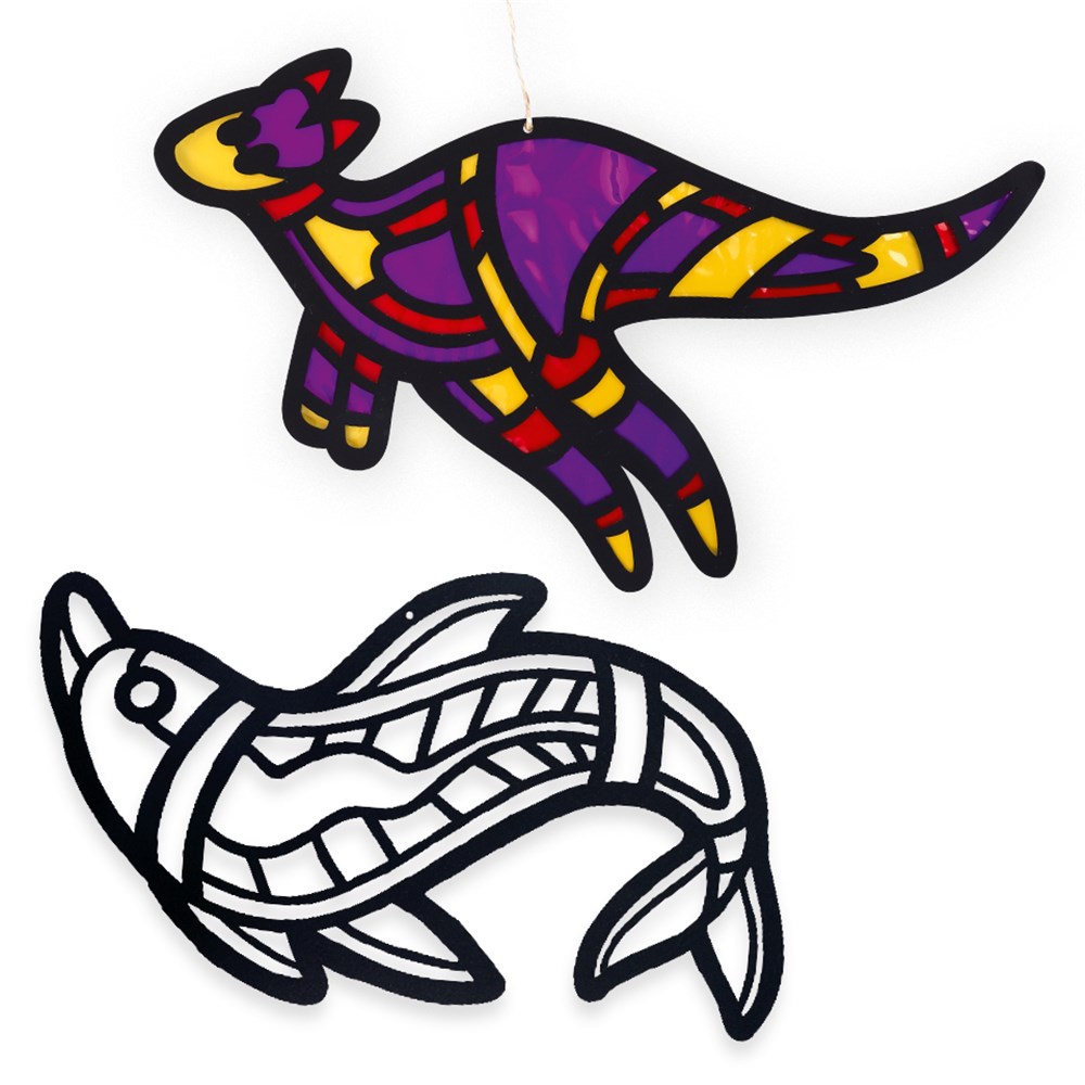 Cardboard Stained Glass Frames Indigenous Designed Pack of 10