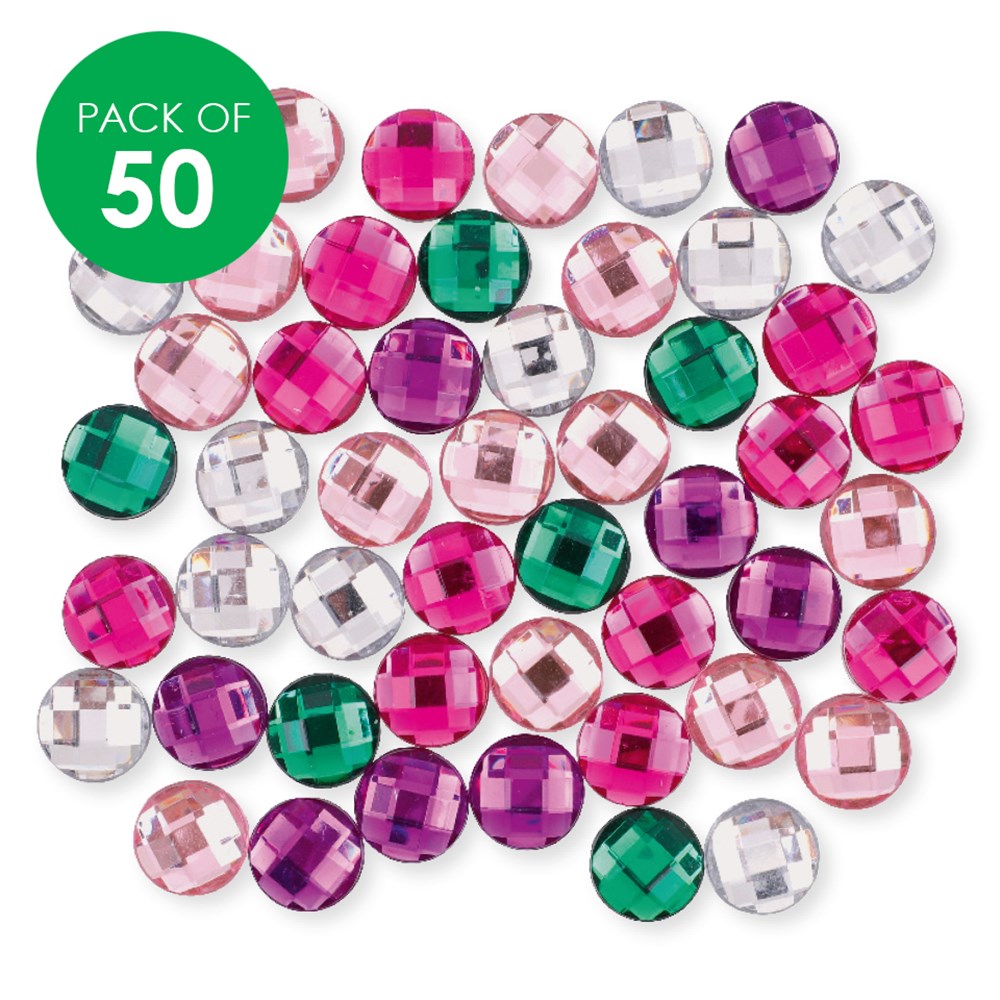 Round Rhinestones Assorted Colours Pack of 50 CleverPatch Art