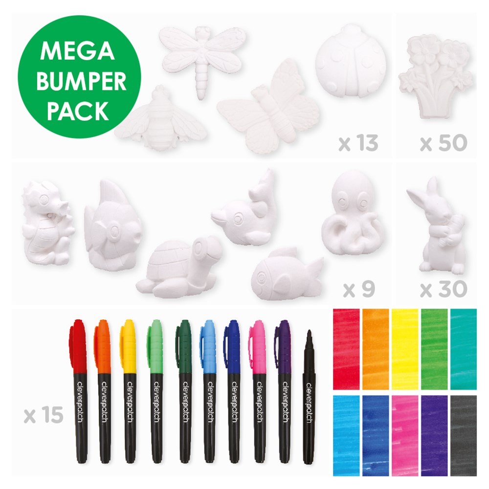 Plaster Shapes Mega Bumper Pack CleverPatch Art & Craft Supplies