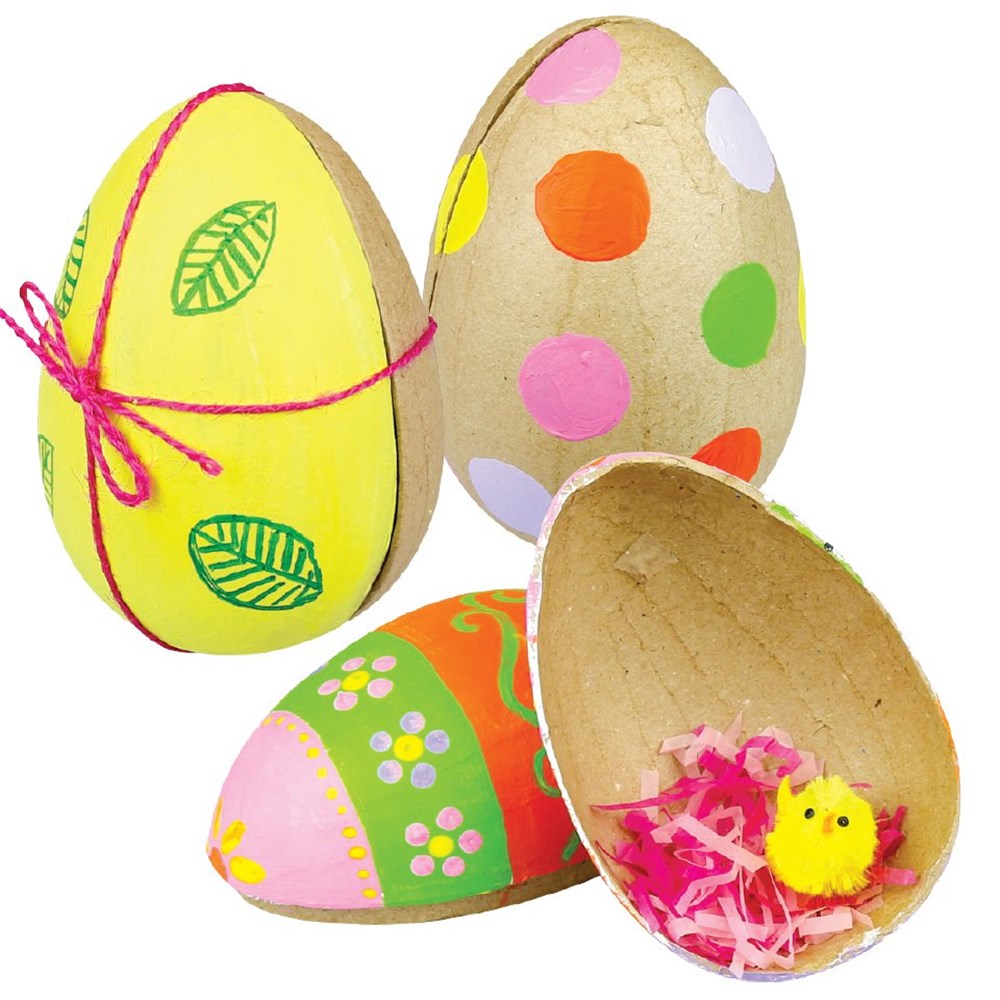 Painted Papier Mache Egg Canister Easter CleverPatch Art & Craft