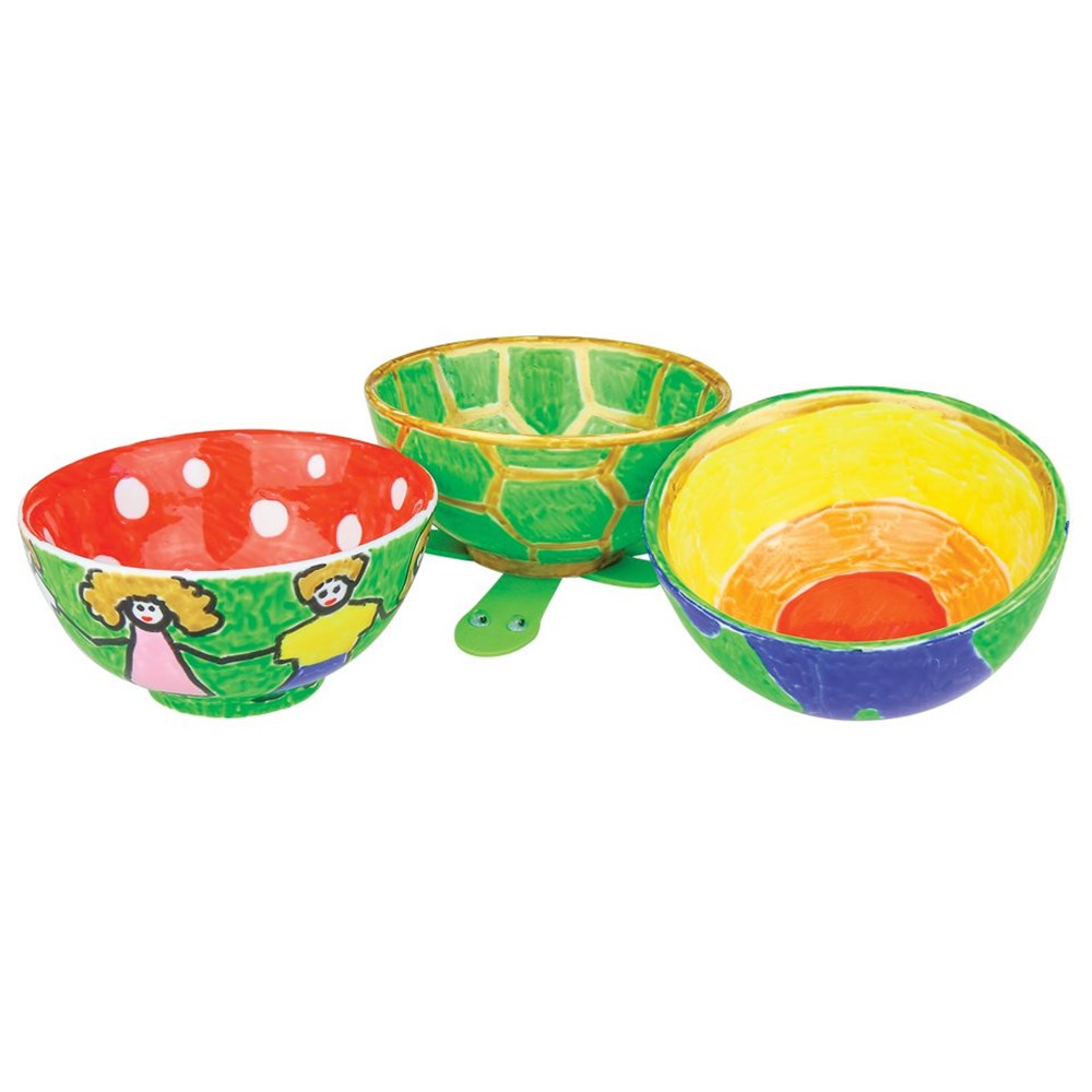 Bright Porcelain Bowls Plastic, Porcelain & Glass CleverPatch Art & Craft Supplies