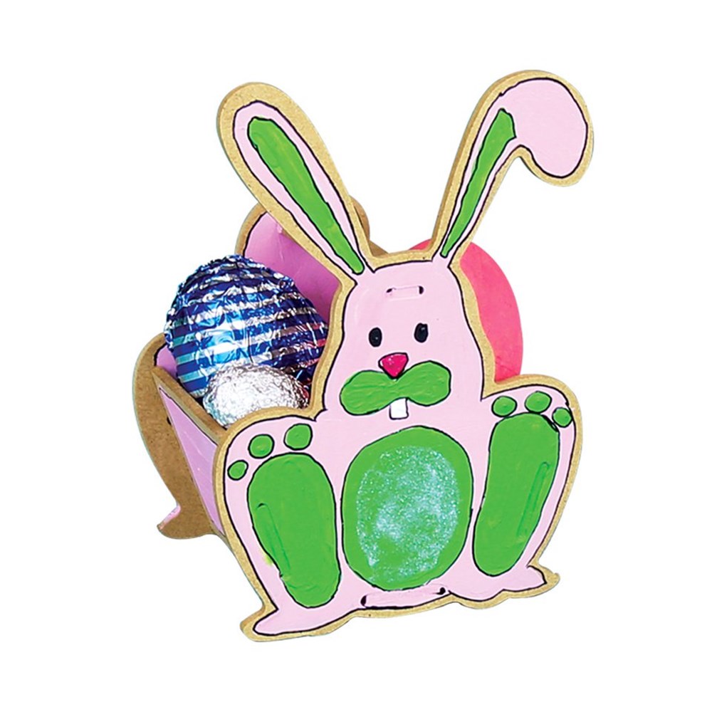 Wooden Easter Bunny Basket Wood CleverPatch Art & Craft Supplies