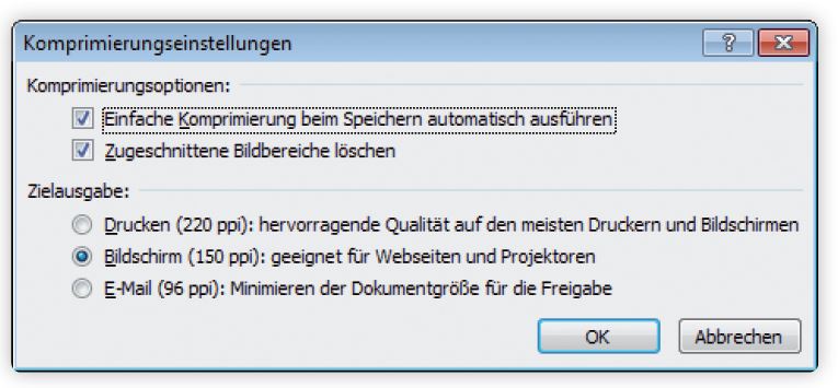 PowerPointDateigröße im Griff durch das intelligente Komprimieren von