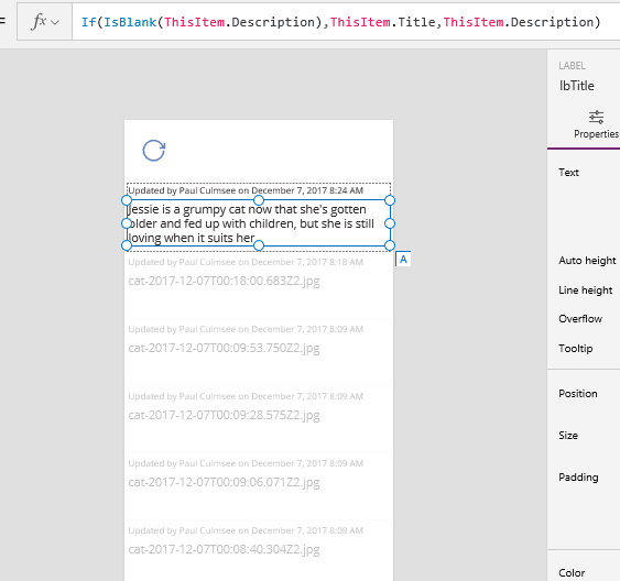 How to make a PowerApps activity feed via SharePoint
