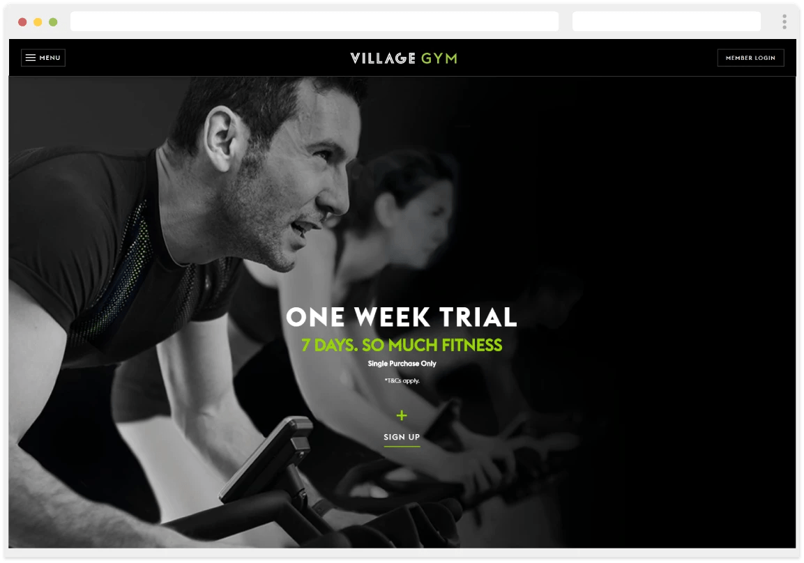 Village Gym site Build Case Study Click2Convert