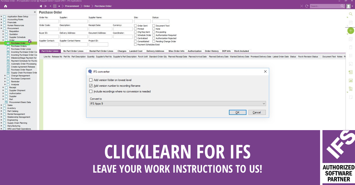 ClickLearn for IFS Applications Improve your IFS work instructions