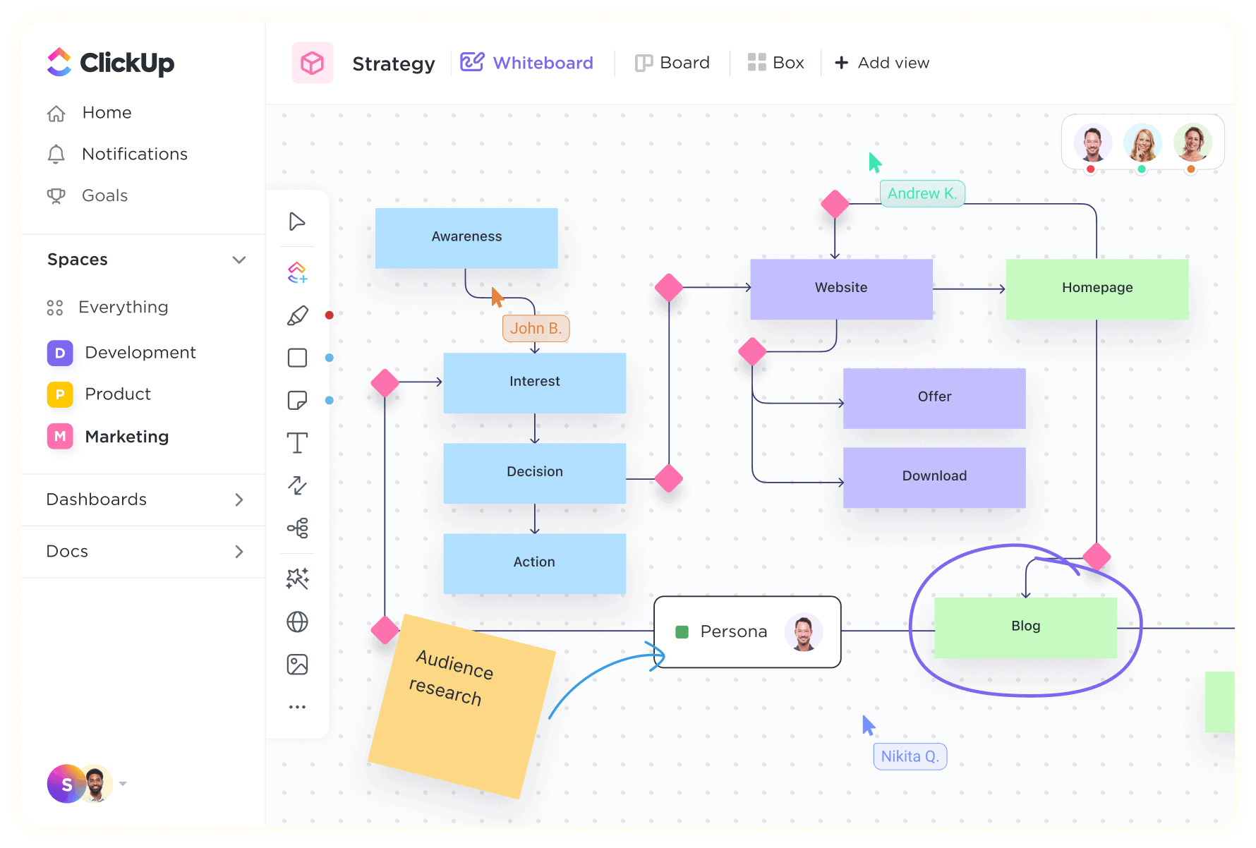 ClickUp™ Whiteboards Visual Collaboration Tool for Teams
