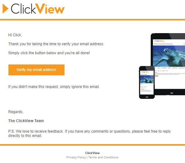 How Do I Verify my Email Address in ClickView? (US) ClickView