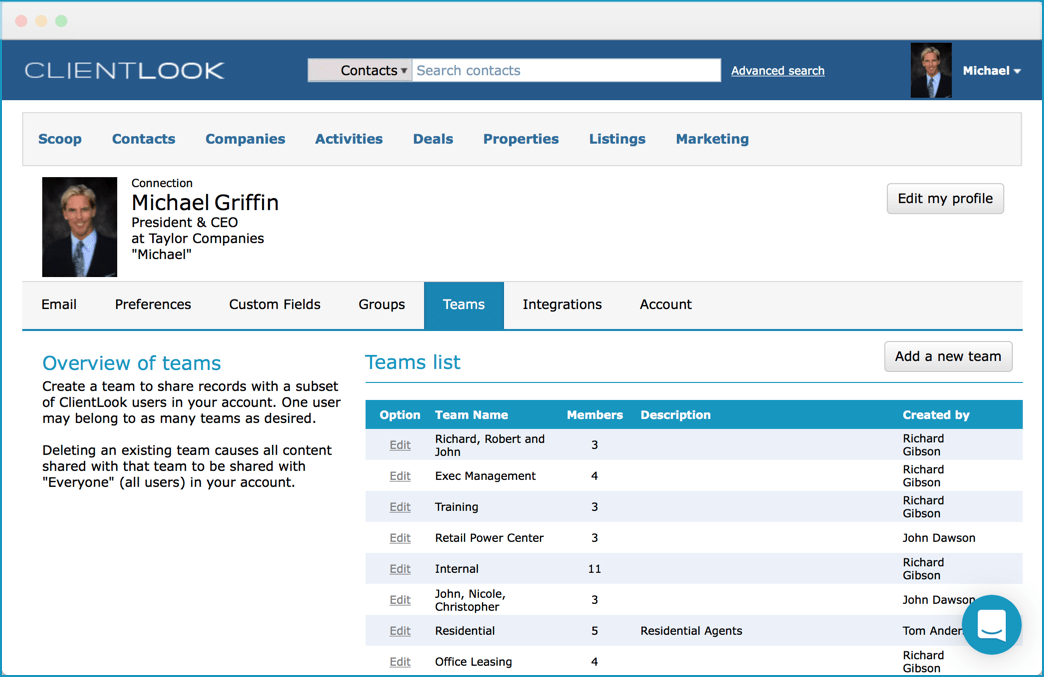 Real estate contact management software ClientLook