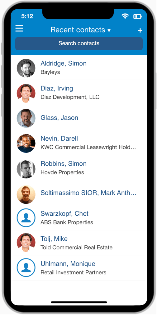 Commercial real estate mobile app ClientLook