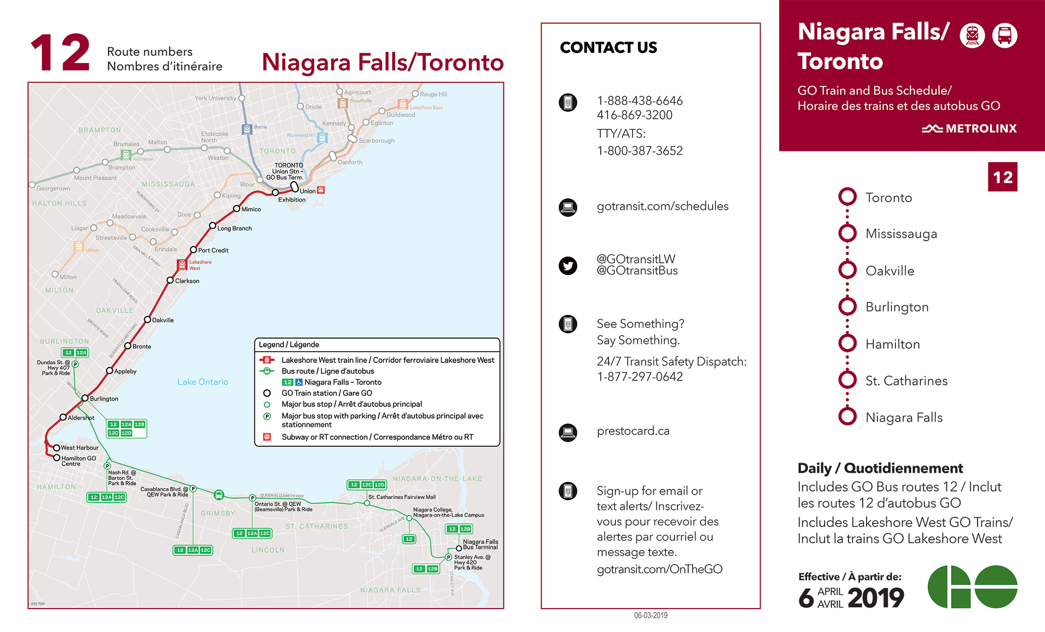 GO Transit Schedule Go Train to Niagara Falls Clifton Hill Blog