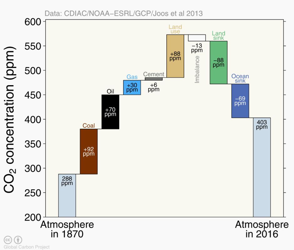 In a way, oceans have absorbed all the carbon dioxide produced from