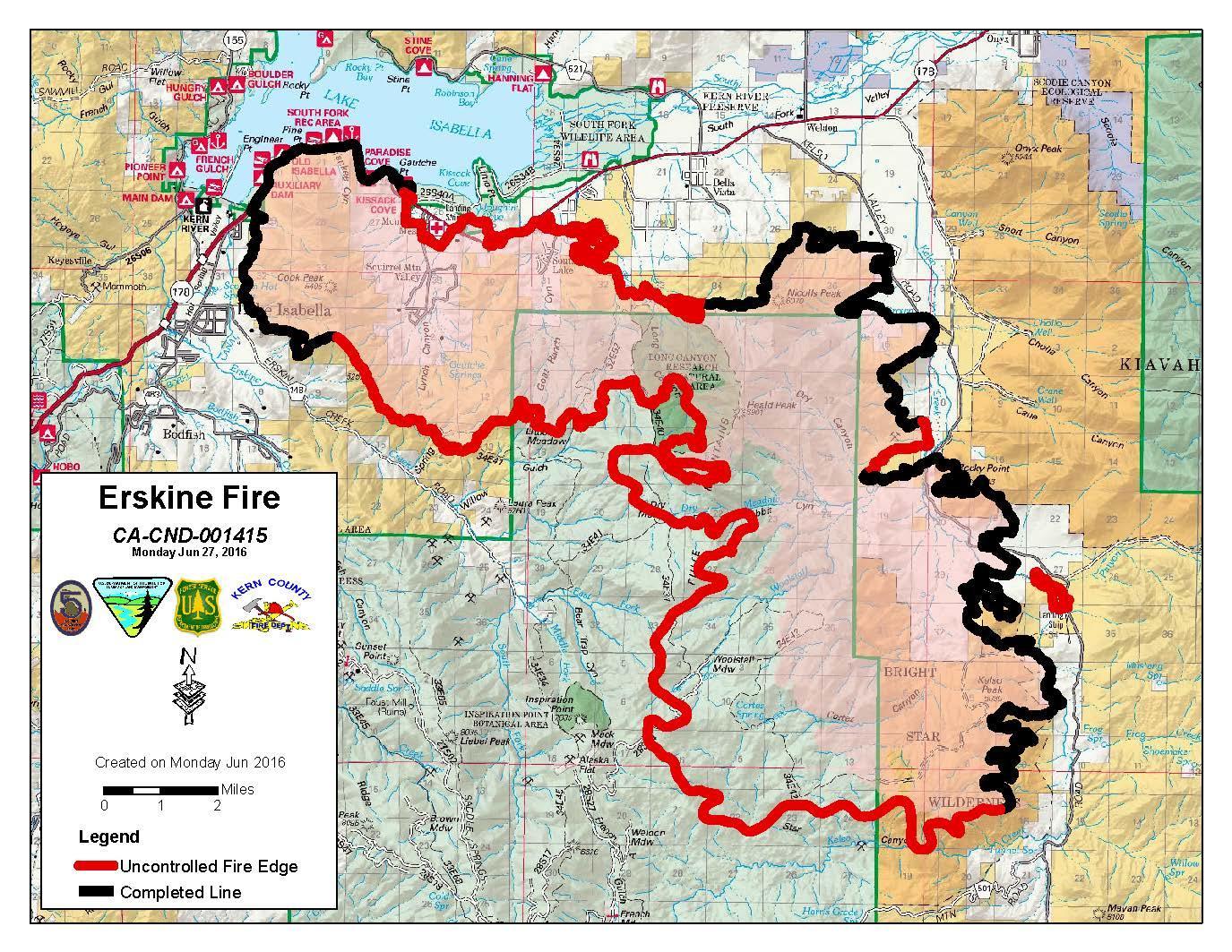 2016 Kern County Erskine Fire Map 2016 Kern County Erskine Fire Map Map