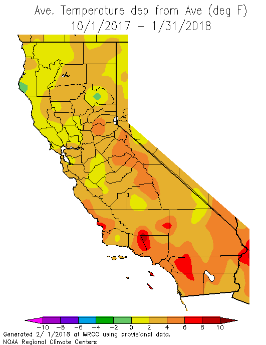 Climate Signals Maps California Temperature and Precipitation 2017