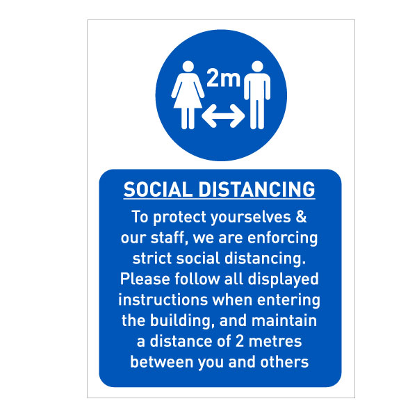 Social Distancing A3 Sign Clingfoil Ltd