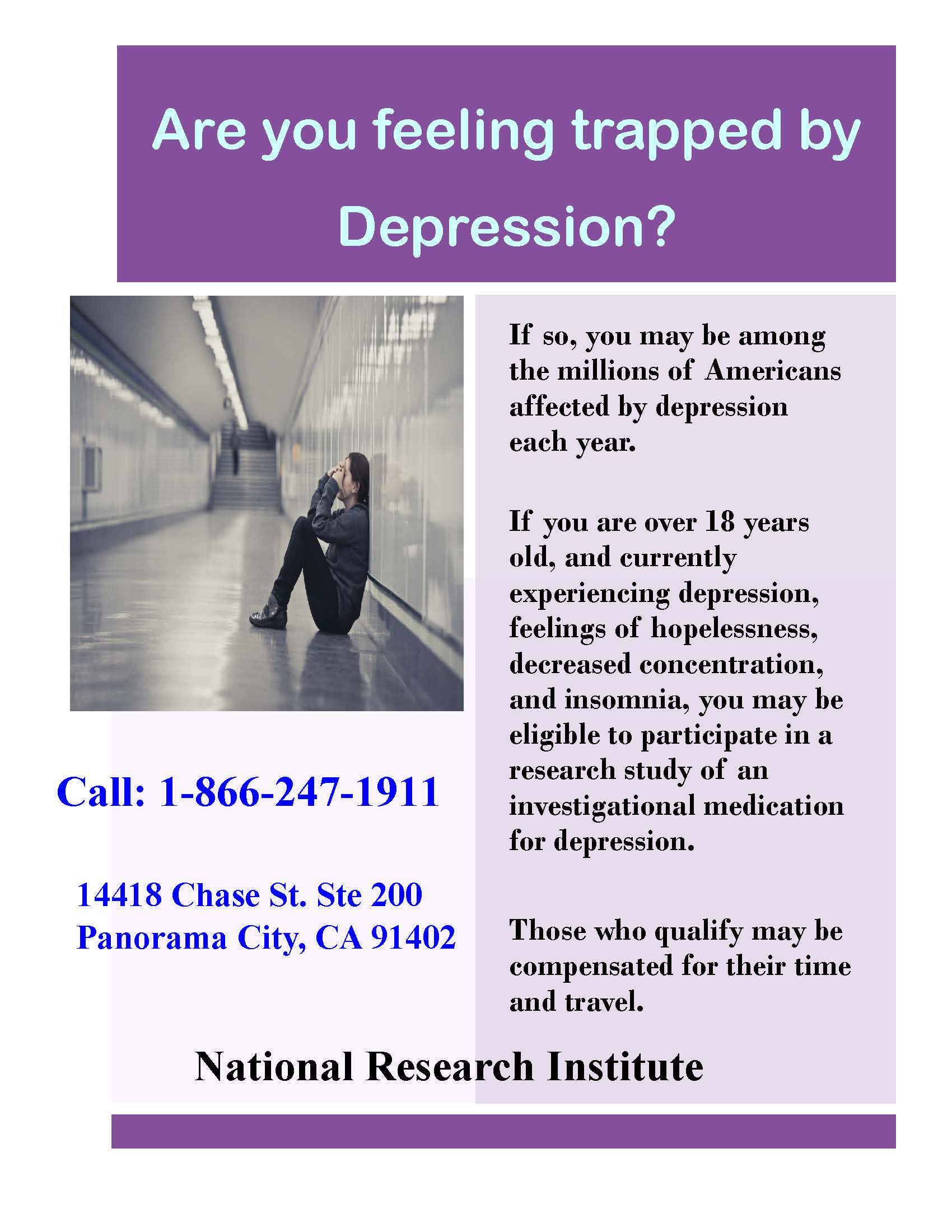 Depression Los Angeles CA (Clinical Trial 38680)