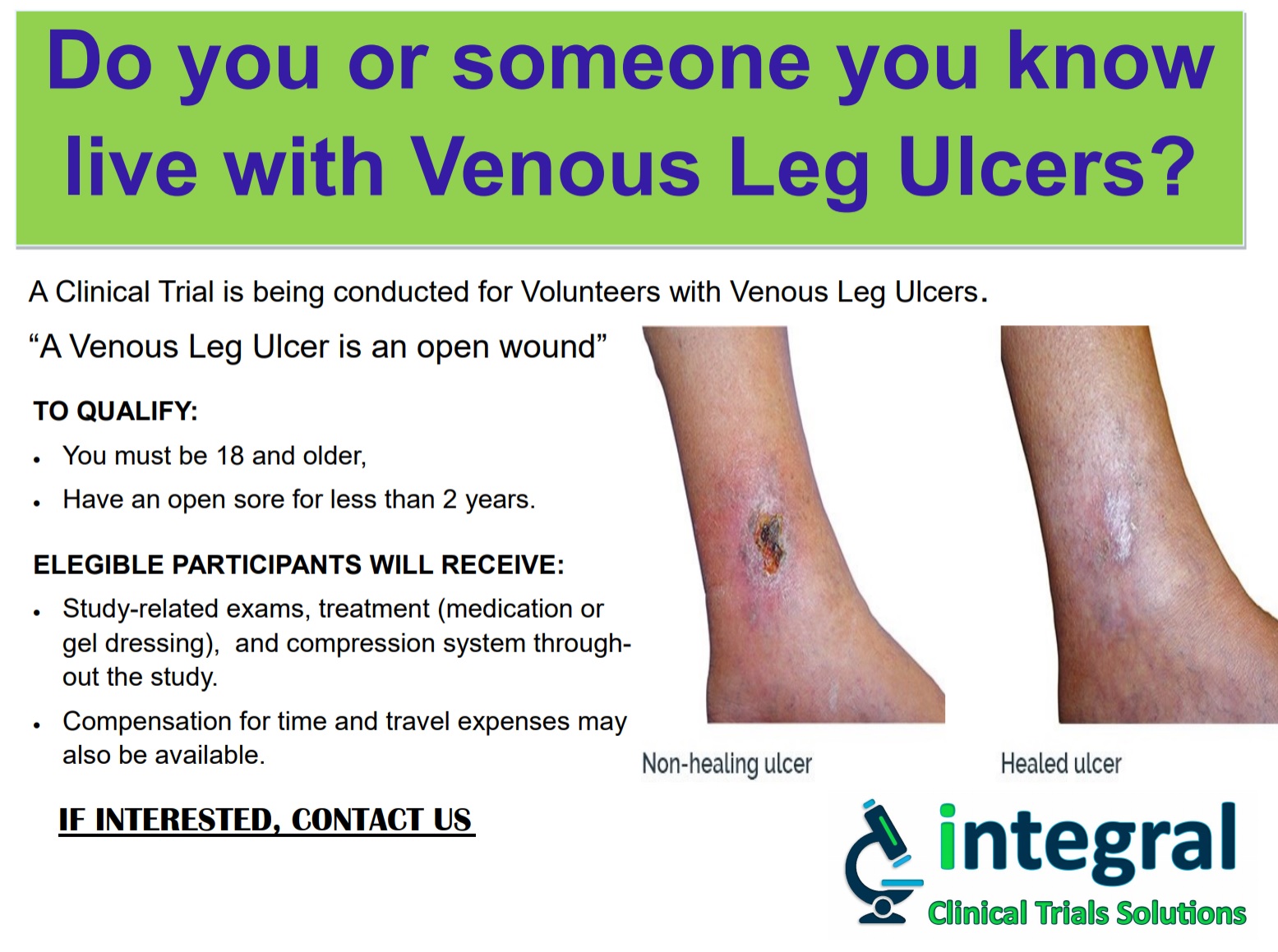 Venous Leg Ulcer Homestead FL (Metro Miami) (Clinical Trial 43409)