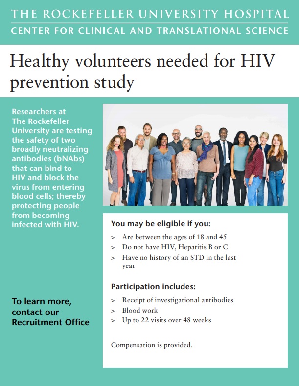 Healthy Volunteers Needed for HIV Prevention Study 1845 New York NY