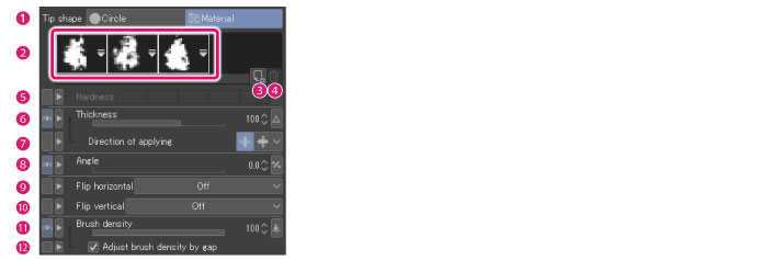 CLIP STUDIO PAINT Tool setting guide Brush shape → Brush tip