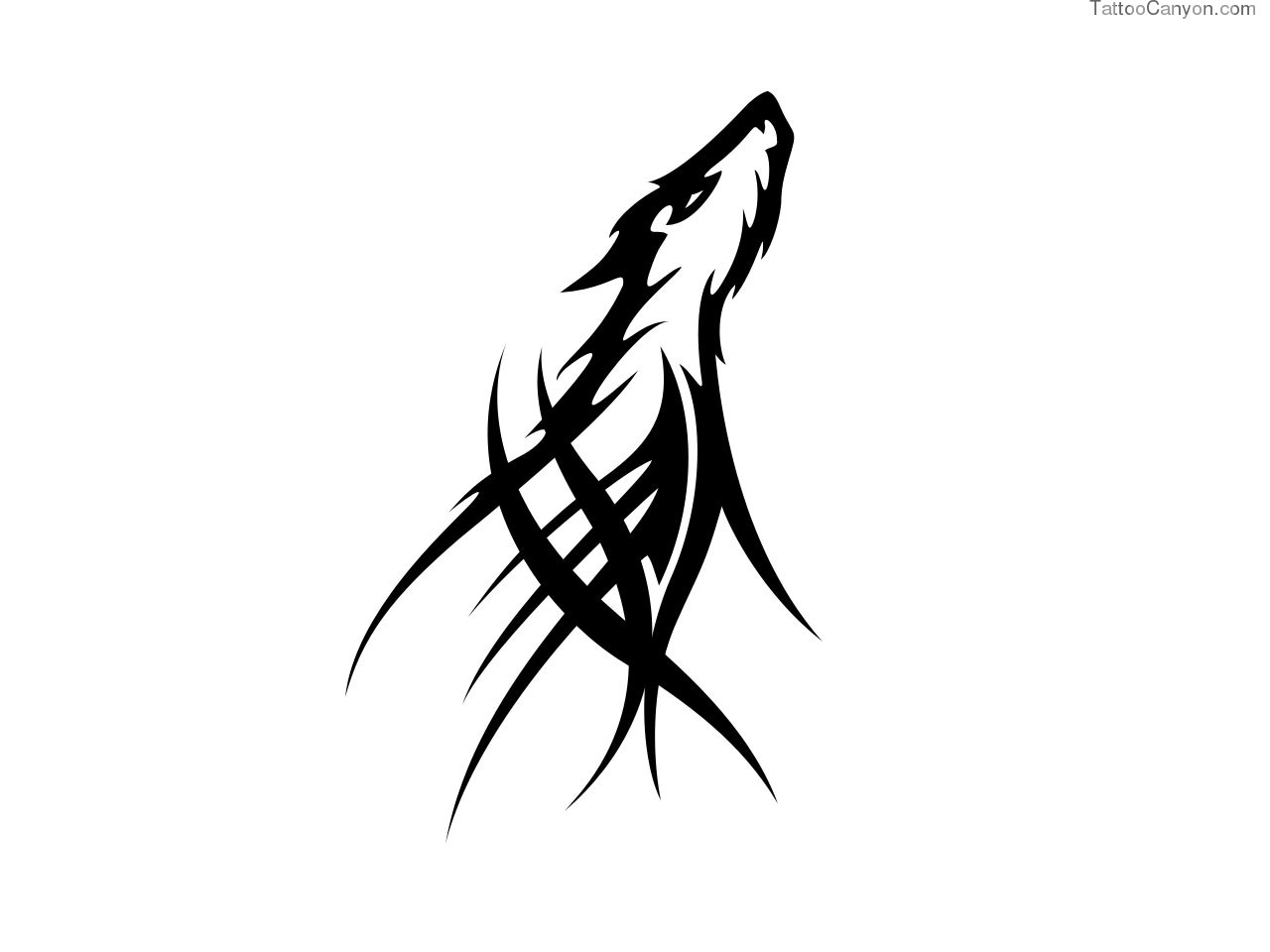 Free Designs Simple Tribal Wolf Tattoo Wallpaper Picture ClipArt