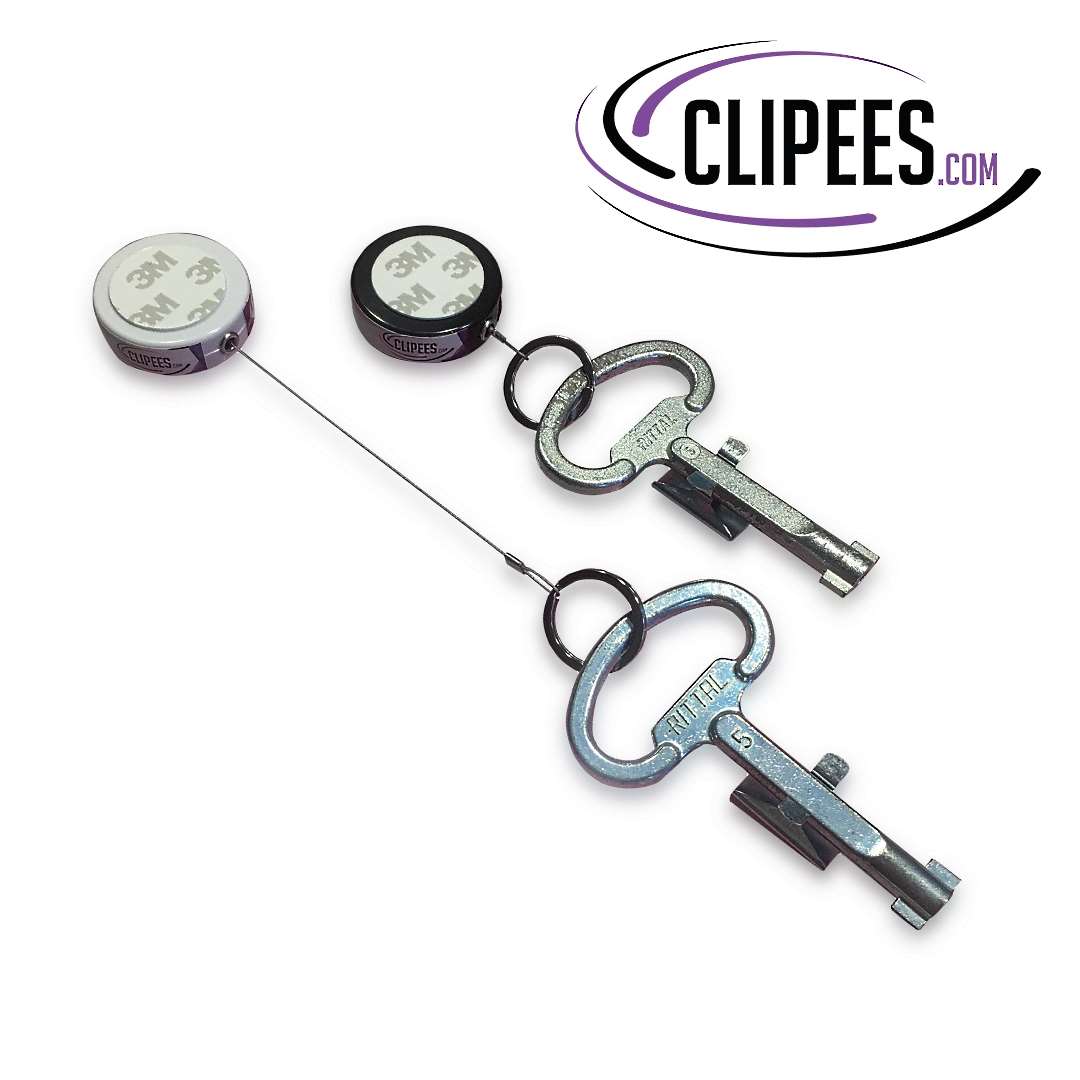Clipees YoKey Retractable key holder with double sided tape.