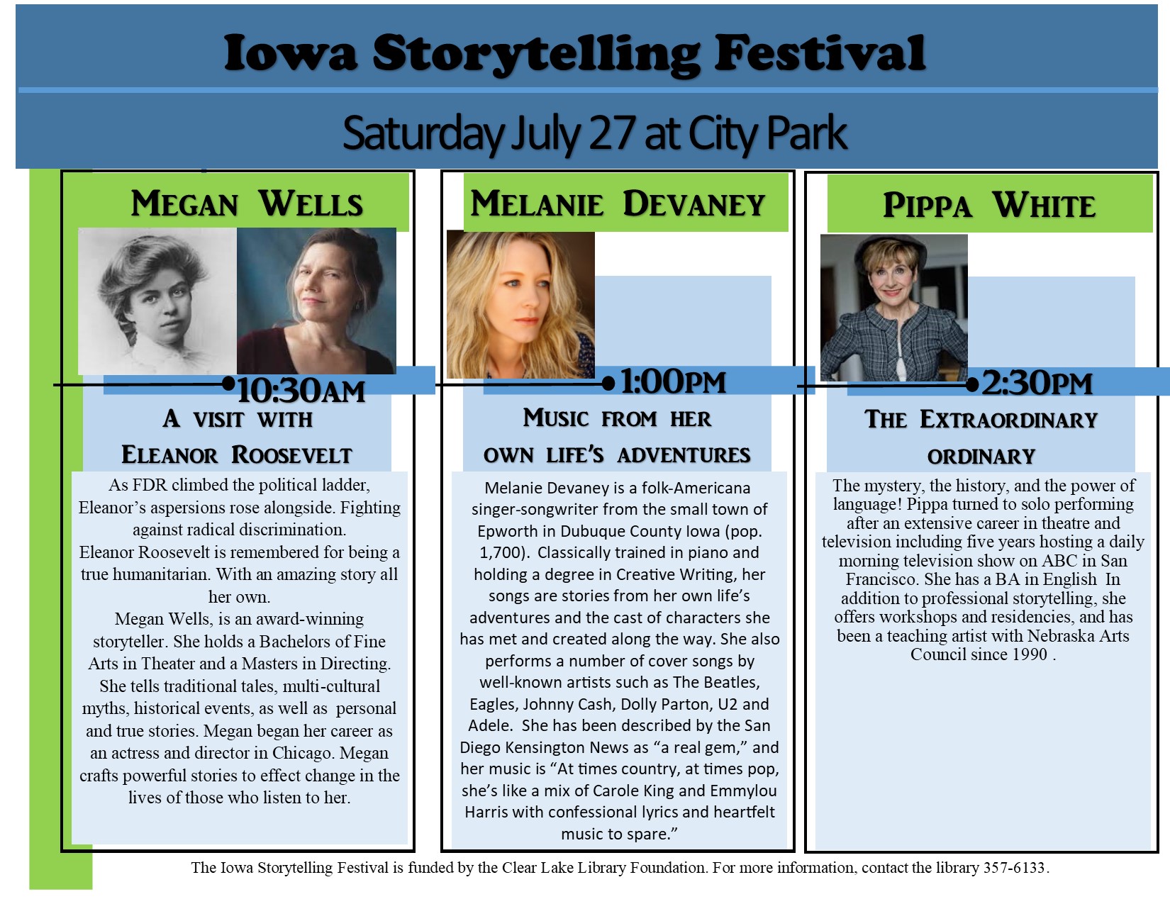 Iowa Storytelling Festival Clear Lake Library