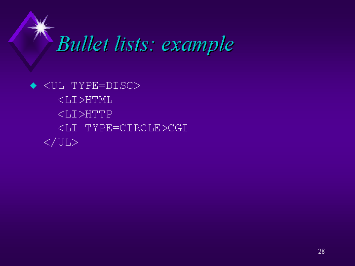 Bullet lists example