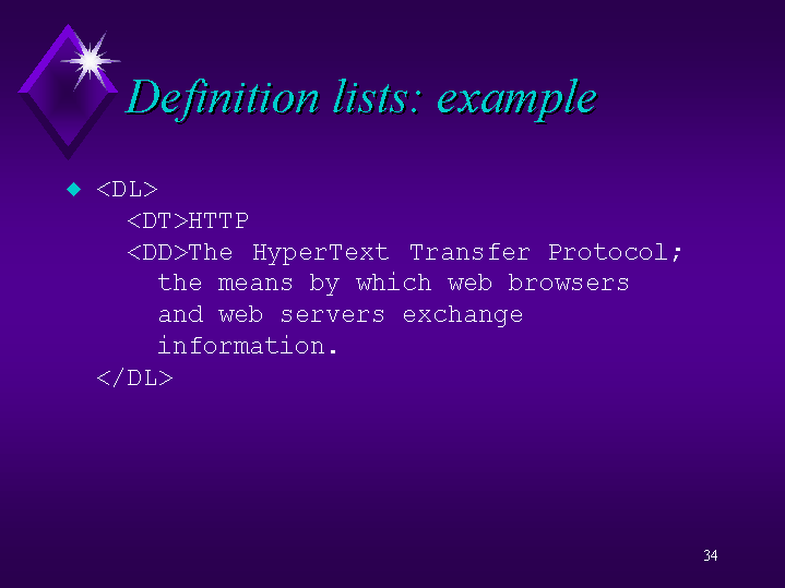 Definition lists example