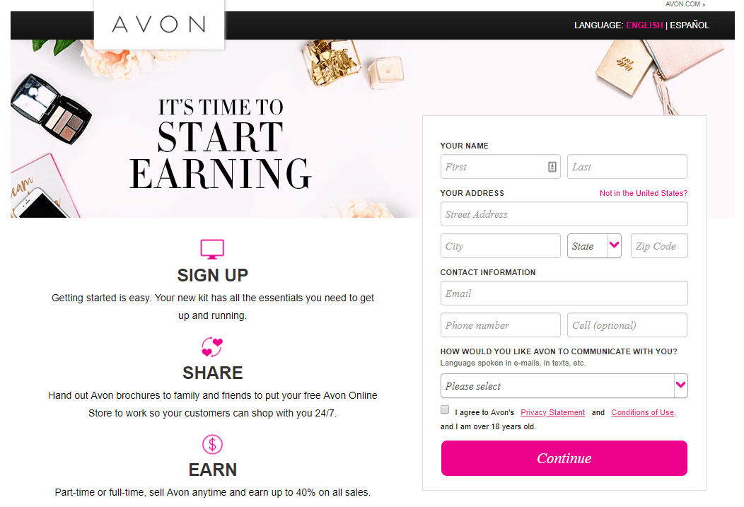 an Avon Sales Consultant Work from home! Online Jobs