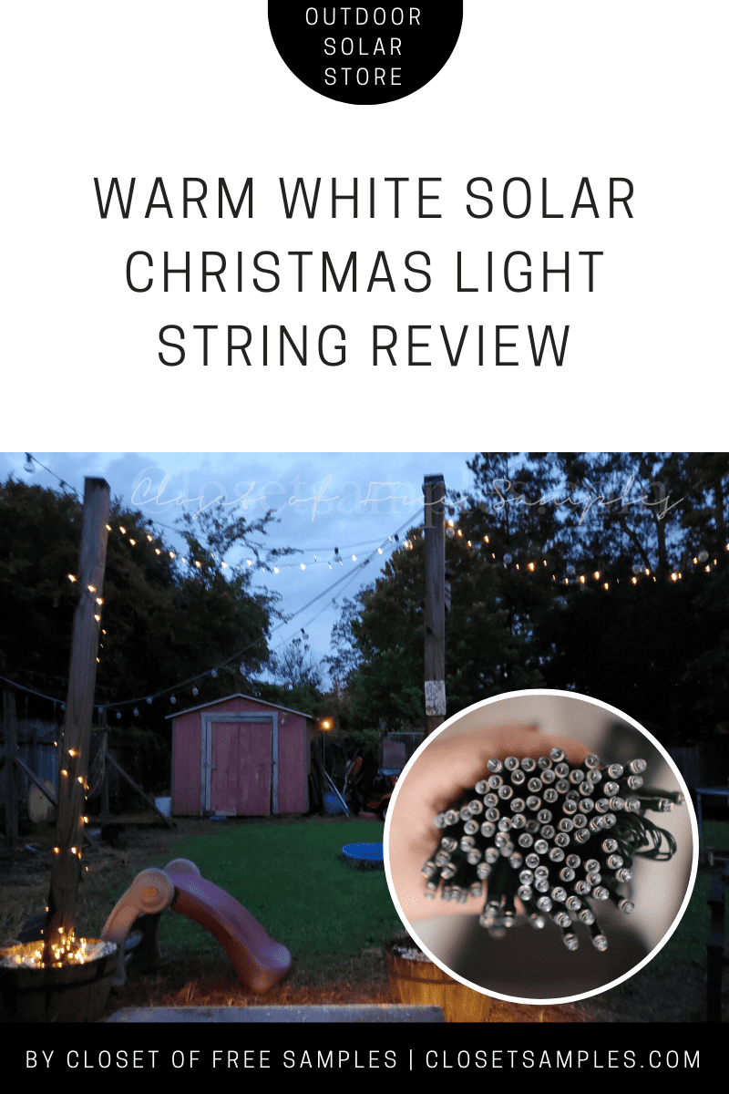 Warm White Solar Christmas Light String from Outdoor Solar Store 