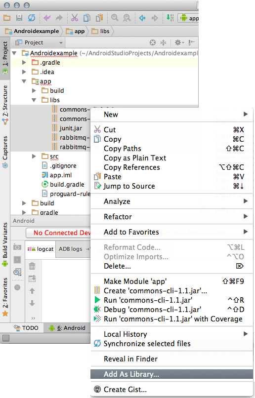 Get started with RabbitMQ on Android (Android Studio