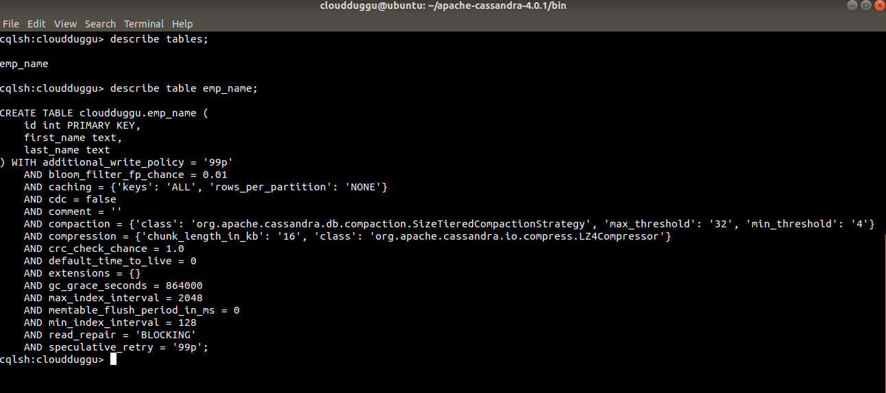 Cassandra Shell Commands CloudDuggu CloudDuggu