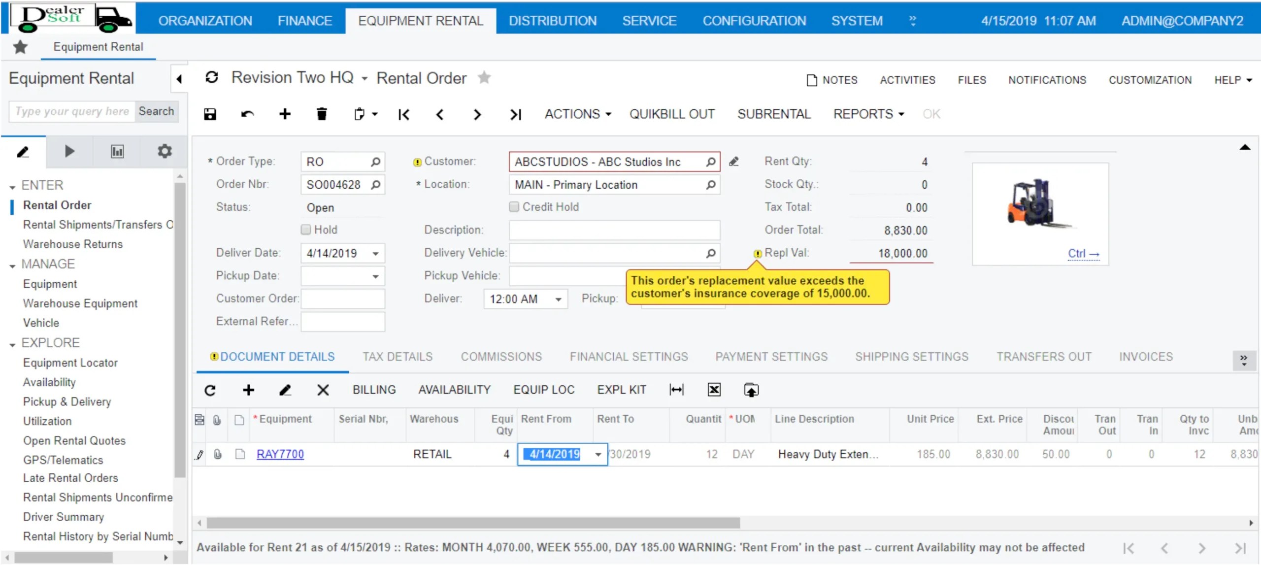 Equipment Rental Software CloudERP Acumatica Specialists