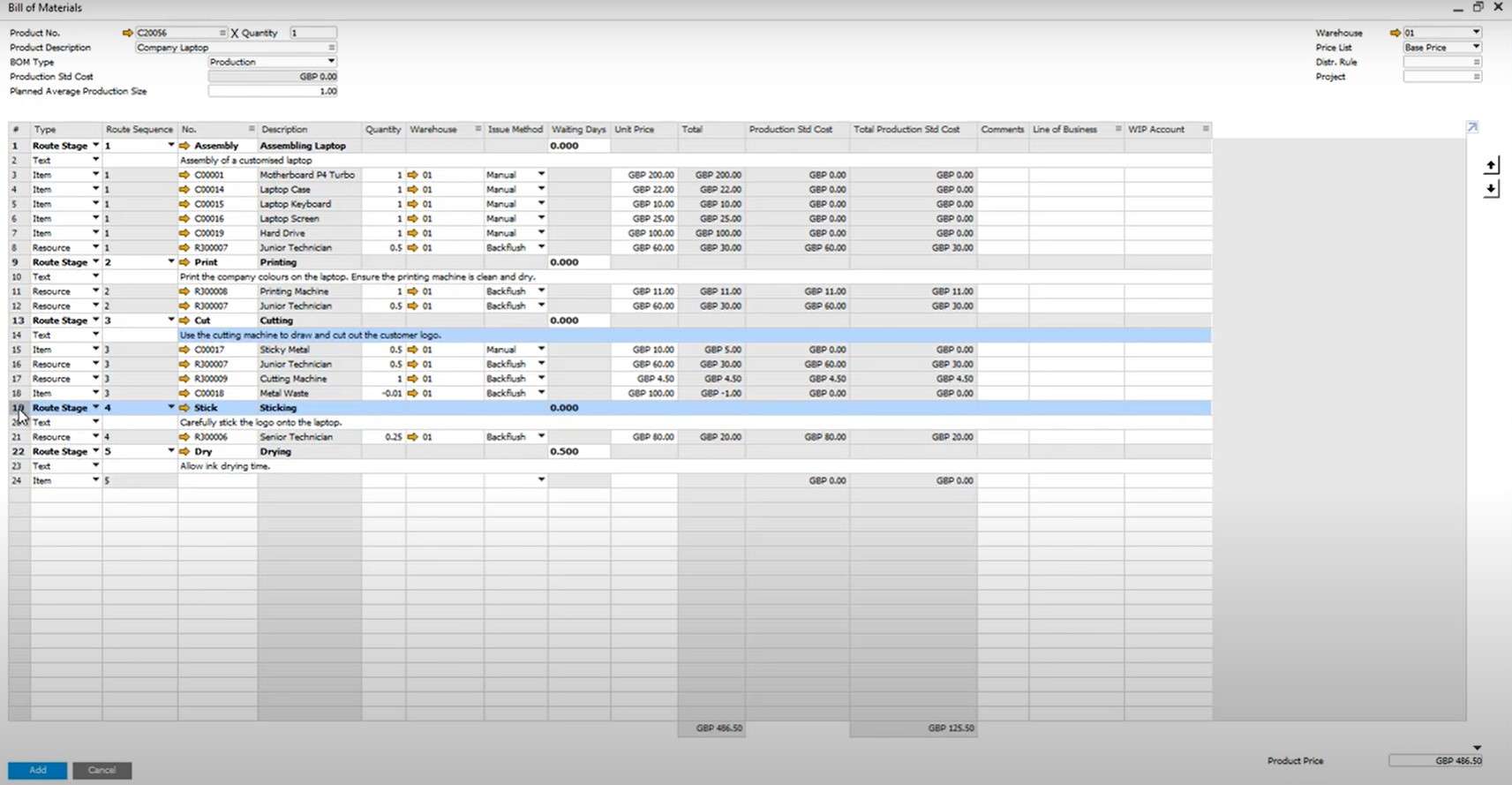 SAP Business One InDepth Review SAP B1 Production Module Overview