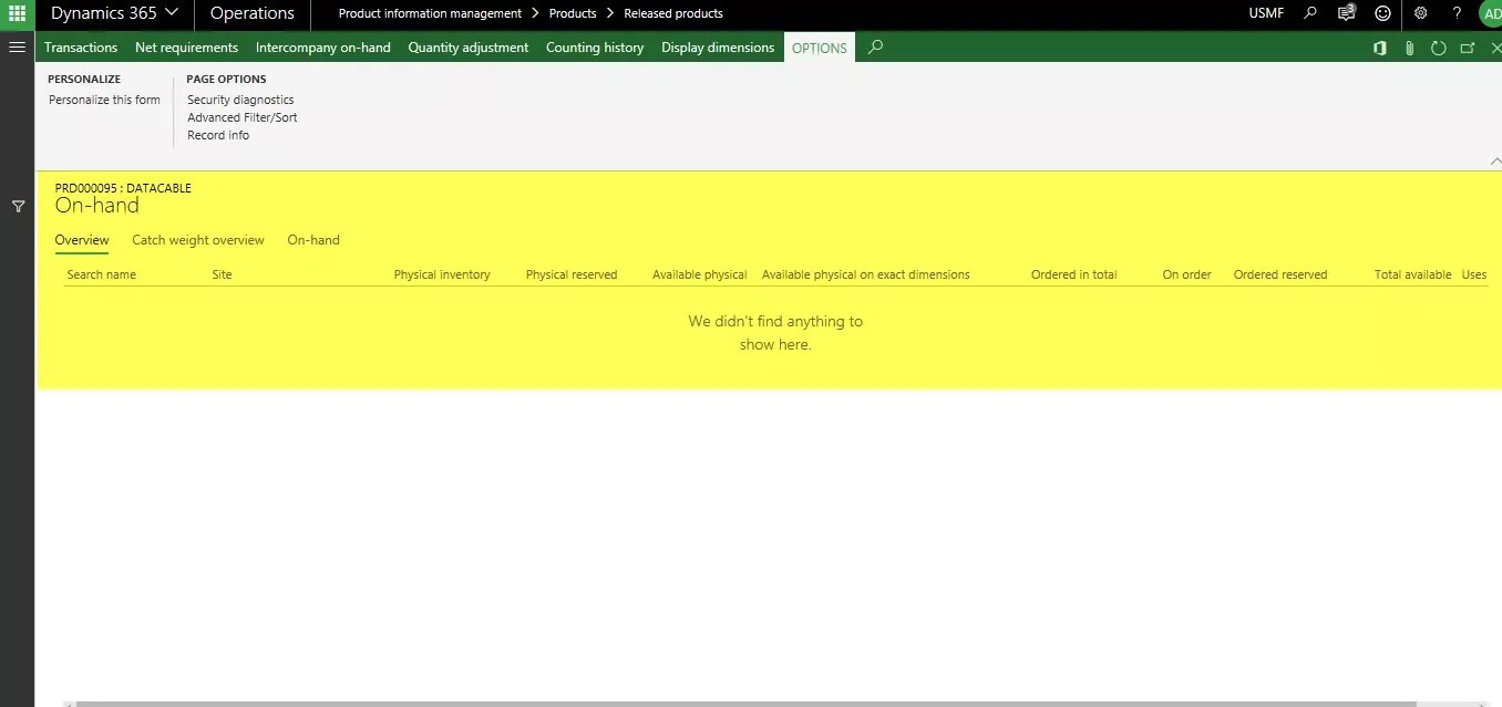 Physical Negative Inventory Dynamics 365 for Operations