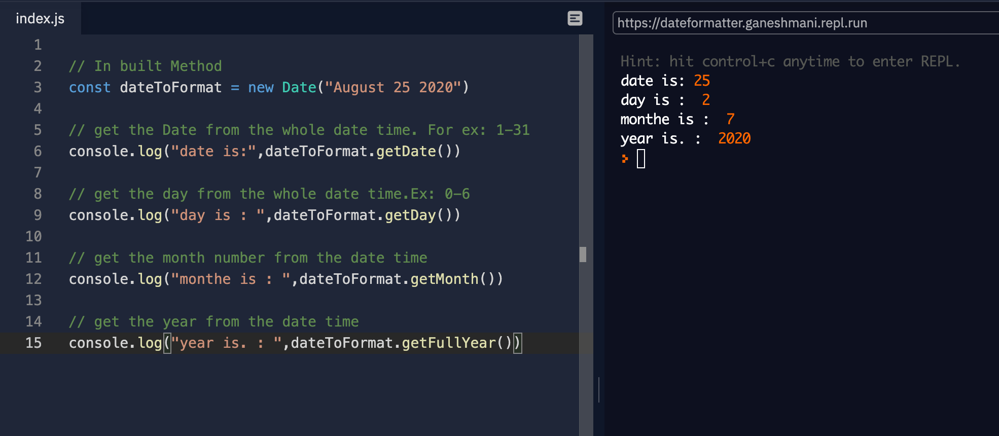 Learn to format date in javascript efficiently