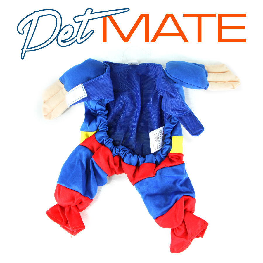 Pet Cat Dog Coat Jacket Puppy Cotton Clothes Costumes Superman Suit
