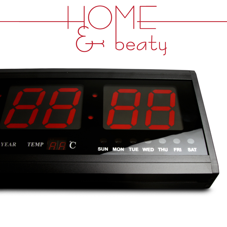 Digital Large Big Jumbo LED Wall Desk Alarm Clock With Calendar