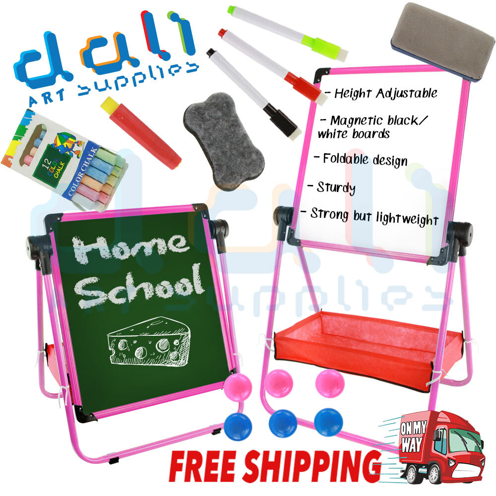Kids Childrens Aluminium Art Easel Activity Whiteboard