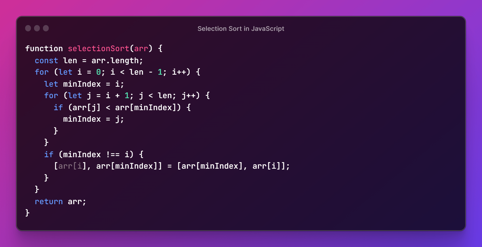 how to work Selection Short in JavaScript
