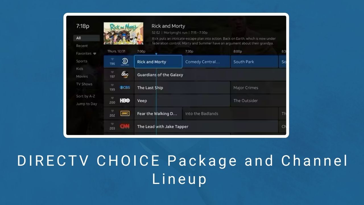 DIRECTV CHOICE Package and Channel Lineup