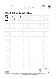 Number 3 Traceable Worksheets