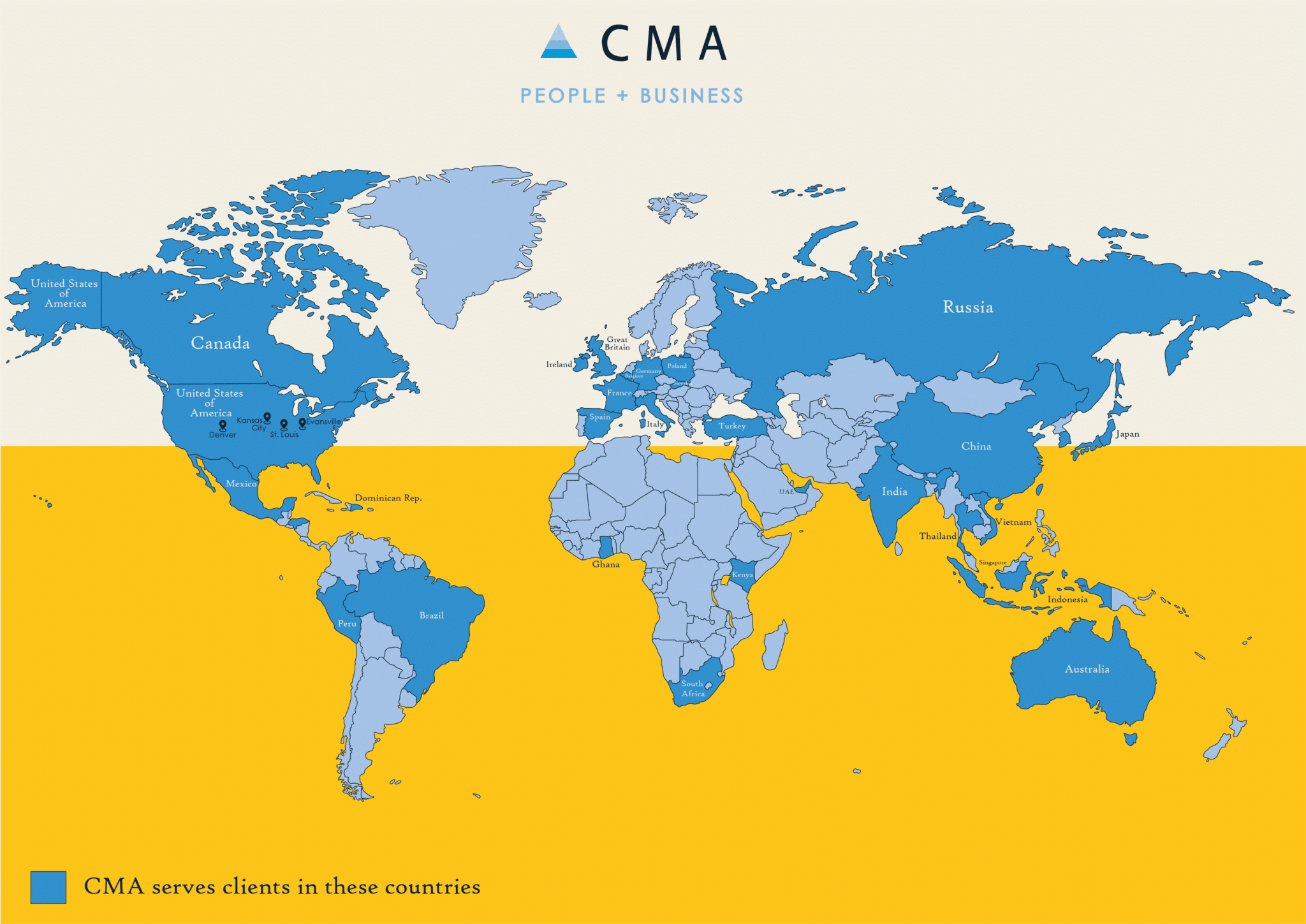 Latest Map Of World Where we work CMA